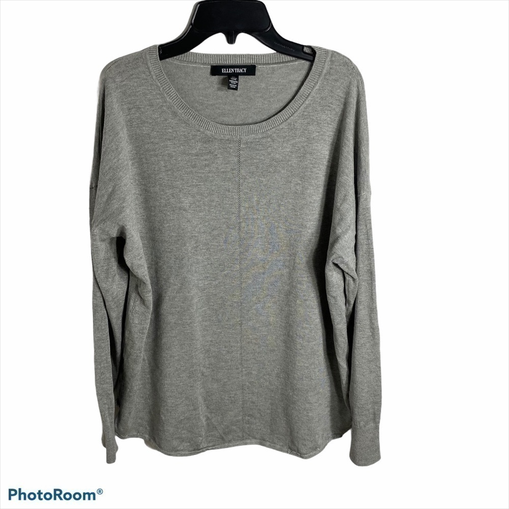 Ellen Tracy Gray Sweater Large Pullover Women’s